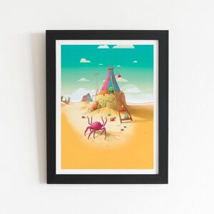 Warren Reed - Designer Crab On A Beach Holiday Framed Art Print in Black Size: W16" x H24" Black W16" x H24" Warren Reed - Designer Crab On A Beach Holiday Framed Art Print in Black Size: W16" x H24" Black W16" x H24"
