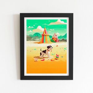 Warren Reed - Designer Doggy On A Beach Holiday Framed Art Print in Black Size: W16" x H24" Black W16" x H24" Warren Reed - Designer Doggy On A Beach Holiday Framed Art Print in Black Size: W16" x H24" Black W16" x H24"
