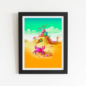 Warren Reed - Designer Pink Crab On A Beach Holiday Framed Art Print in Black Size: W20" x H30" Black W20" x H30" Warren Reed - Designer Pink Crab On A Beach Holiday Framed Art Print in Black Size: W20" x H30" Black W20" x H30"