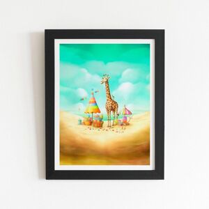 Warren Reed - Designer Giraffe On A Beach Holiday Framed Art Print in Black Size: W20" x H30" Black W20" x H30" Warren Reed - Designer Giraffe On A Beach Holiday Framed Art Print in Black Size: W20" x H30" Black W20" x H30"