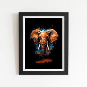 Warren Reed - Designer Splashart Elephant Blue Framed Art Print in Black Size: W16" x H24" Black W16" x H24" Warren Reed - Designer Splashart Elephant Blue Framed Art Print in Black Size: W16" x H24" Black W16" x H24"