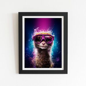 Warren Reed - Designer Splashart Ferret With Glasses Purple Framed Art Print in Black Size: W8" x H10" Black W8" x H10" Warren Reed - Designer Splashart Ferret With Glasses Purple Framed Art Print in Black Size: W8" x H10" Black W8" x H10"