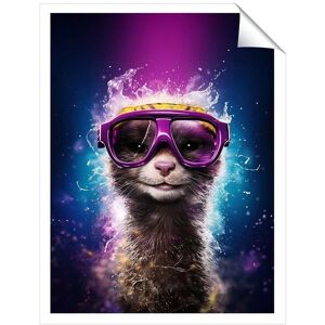 Warren Reed - Designer Splashart Ferret With Glasses Purple Unframed Art Print Size: W24" x H36" Multicolor W24" x H36" Warren Reed - Designer Splashart Ferret With Glasses Purple Unframed Art Print Size: W24" x H36" Multicolor W24" x H36"