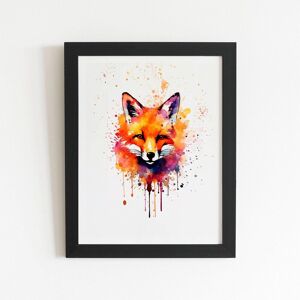 Warren Reed - Designer Watercolour Splashart Fox Face Framed Art Print in Black Size: W20" x H30" Black W20" x H30" Warren Reed - Designer Watercolour Splashart Fox Face Framed Art Print in Black Size: W20" x H30" Black W20" x H30"