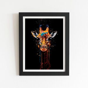 Warren Reed - Designer Giraffe Face Splashart Framed Art Print in Black Size: W24" x H36" Black W24" x H36" Warren Reed - Designer Giraffe Face Splashart Framed Art Print in Black Size: W24" x H36" Black W24" x H36"