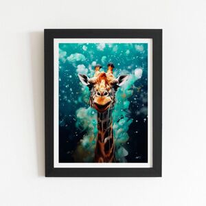 Warren Reed - Designer Splashart Giraffe Face Framed Art Print in Black Size: W20" x H30" Black W20" x H30" Warren Reed - Designer Splashart Giraffe Face Framed Art Print in Black Size: W20" x H30" Black W20" x H30"