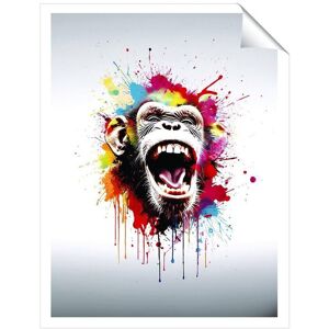 Warren Reed - Designer Coloured Splashart Crazy Monkey Face Unframed Art Print Size: W24" x H36" Multicolor W24" x H36" Warren Reed - Designer Coloured Splashart Crazy Monkey Face Unframed Art Print Size: W24" x H36" Multicolor W24" x H36"