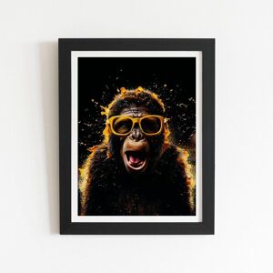 Warren Reed - Designer Splashart Monkey Face With Yellow Glasses Framed Art Print in Black Size: W20" x H30" Black W20" x H30" Warren Reed - Designer Splashart Monkey Face With Yellow Glasses Framed Art Print in Black Size: W20" x H30" Black W20" x H30"