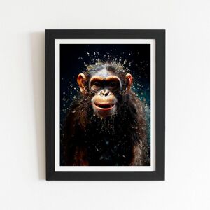 Warren Reed - Designer Realistic Monkey Face Splashart Framed Art Print in Black Size: W20" x H30" Black W20" x H30" Warren Reed - Designer Realistic Monkey Face Splashart Framed Art Print in Black Size: W20" x H30" Black W20" x H30"