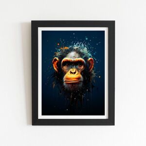 Warren Reed - Designer Splashart Realistic Monkey Face Framed Art Print in Black Size: W24" x H36" Black W24" x H36" Warren Reed - Designer Splashart Realistic Monkey Face Framed Art Print in Black Size: W24" x H36" Black W24" x H36"