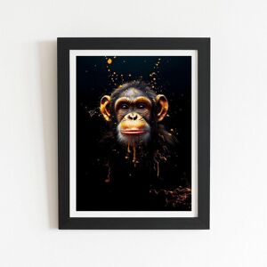 Warren Reed - Designer Splashart Cheeky Chimp Face Framed Art Print in Black Size: W20" x H30" Black W20" x H30" Warren Reed - Designer Splashart Cheeky Chimp Face Framed Art Print in Black Size: W20" x H30" Black W20" x H30"