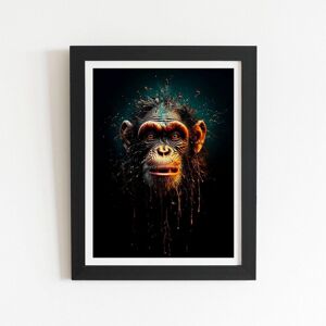 Warren Reed - Designer Splashart Monkey Face Framed Art Print in Black Size: W24" x H36" Black W24" x H36" Warren Reed - Designer Splashart Monkey Face Framed Art Print in Black Size: W24" x H36" Black W24" x H36"