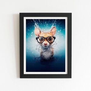 Warren Reed - Designer Splashart Doormouse With Glasses Framed Art Print in Black Size: W16" x H24" Black W16" x H24" Warren Reed - Designer Splashart Doormouse With Glasses Framed Art Print in Black Size: W16" x H24" Black W16" x H24"
