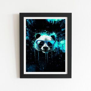 Warren Reed - Designer Blue Splashart Panda Face Framed Art Print in Black Size: W8" x H10" Black W8" x H10" Warren Reed - Designer Blue Splashart Panda Face Framed Art Print in Black Size: W8" x H10" Black W8" x H10"