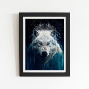 Warren Reed - Designer White Wolf Face Splashart Framed Art Print in Black Size: W16" x H24" Black W16" x H24" Warren Reed - Designer White Wolf Face Splashart Framed Art Print in Black Size: W16" x H24" Black W16" x H24"