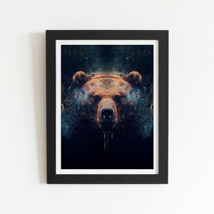 Warren Reed - Designer Brown Bear Face Splashart Framed Art Print in Black Size: W16" x H24" Black W16" x H24" Warren Reed - Designer Brown Bear Face Splashart Framed Art Print in Black Size: W16" x H24" Black W16" x H24"