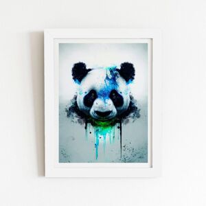 Warren Reed - Designer Panda Face Splashart Light Background Framed Art Print in White Size: W12" x H16" White W12" x H16" Warren Reed - Designer Panda Face Splashart Light Background Framed Art Print in White Size: W12" x H16" White W12" x H16"