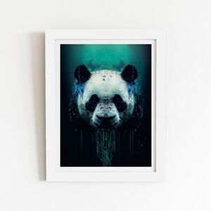 Warren Reed - Designer Panda Face Splashart Dark Background Framed Art Print in White Size: W24" x H36" White W24" x H36" Warren Reed - Designer Panda Face Splashart Dark Background Framed Art Print in White Size: W24" x H36" White W24" x H36"