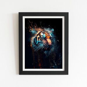 Warren Reed - Designer Tiger Face Splashart Dark Background Framed Art Print in Black Size: W20" x H30" Black W20" x H30" Warren Reed - Designer Tiger Face Splashart Dark Background Framed Art Print in Black Size: W20" x H30" Black W20" x H30"