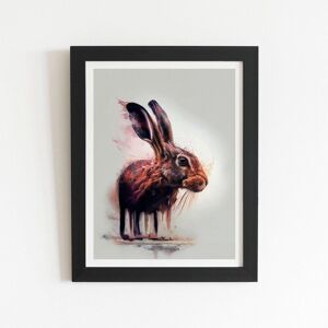 Warren Reed - Designer Hare Face Splashart Framed Art Print in Black Size: W12" x H16" Black W12" x H16" Warren Reed - Designer Hare Face Splashart Framed Art Print in Black Size: W12" x H16" Black W12" x H16"