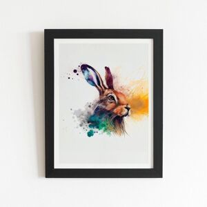 Warren Reed - Designer Hare Close Up Splashart Framed Art Print in Black Size: W16" x H24" Black W16" x H24" Warren Reed - Designer Hare Close Up Splashart Framed Art Print in Black Size: W16" x H24" Black W16" x H24"