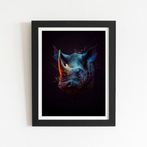 Warren Reed - Designer Rhino Face Splashart Framed Art Print in Black Size: W8" x H10" Black W8" x H10" Warren Reed - Designer Rhino Face Splashart Framed Art Print in Black Size: W8" x H10" Black W8" x H10"