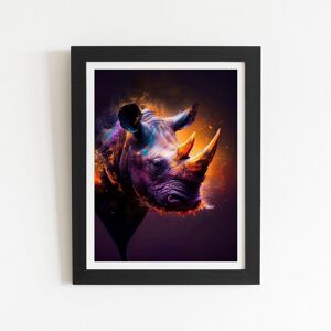 Warren Reed - Designer Golden Rhino Face Splashart Framed Art Print in Black Size: W8" x H10" Black W8" x H10" Warren Reed - Designer Golden Rhino Face Splashart Framed Art Print in Black Size: W8" x H10" Black W8" x H10"