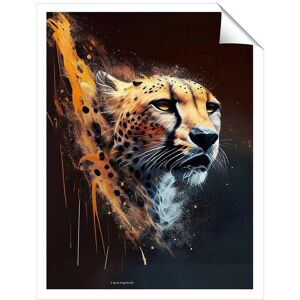 Warren Reed - Designer Cheetah Face Splashart Dark Background Unframed Art Print Size: W8" x H10" Multicolor W8" x H10" Warren Reed - Designer Cheetah Face Splashart Dark Background Unframed Art Print Size: W8" x H10" Multicolor W8" x H10"