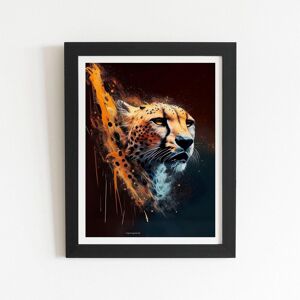 Warren Reed - Designer Cheetah Face Splashart Dark Background Framed Art Print in Black Size: W8" x H10" Black W8" x H10" Warren Reed - Designer Cheetah Face Splashart Dark Background Framed Art Print in Black Size: W8" x H10" Black W8" x H10"