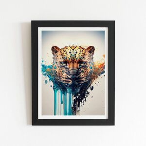 Warren Reed - Designer Leapoard Face Splashart On Light Background Framed Art Print in Black Size: W20" x H30" Black W20" x H30" Warren Reed - Designer Leapoard Face Splashart On Light Background Framed Art Print in Black Size: W20" x H30" Black W20" x H30"