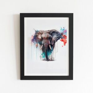 Warren Reed - Designer Elephant Splashart Framed Art Print in Black Size: W24" x H36" Black W24" x H36" Warren Reed - Designer Elephant Splashart Framed Art Print in Black Size: W24" x H36" Black W24" x H36"