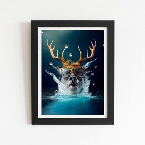 Warren Reed - Designer Stag With Glasses Splashart Framed Art Print in Black Size: W8" x H10" Black W8" x H10" Warren Reed - Designer Stag With Glasses Splashart Framed Art Print in Black Size: W8" x H10" Black W8" x H10"