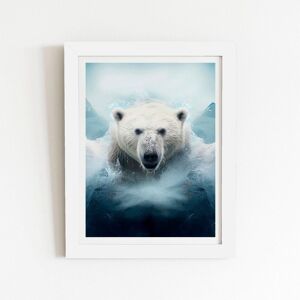 Warren Reed - Designer Polar Bear Splashart Framed Art Print in White Size: W12" x H16" White W12" x H16" Warren Reed - Designer Polar Bear Splashart Framed Art Print in White Size: W12" x H16" White W12" x H16"