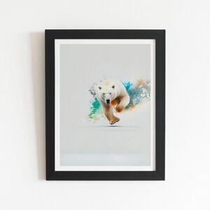 Warren Reed - Designer Charging Polar Bear Framed Art Print in Black Size: W12" x H16" Black W12" x H16" Warren Reed - Designer Charging Polar Bear Framed Art Print in Black Size: W12" x H16" Black W12" x H16"