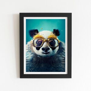 Warren Reed - Designer Panda With Golden Glasses Splashart Framed Art Print in Black Size: W20" x H30" Black W20" x H30" Warren Reed - Designer Panda With Golden Glasses Splashart Framed Art Print in Black Size: W20" x H30" Black W20" x H30"