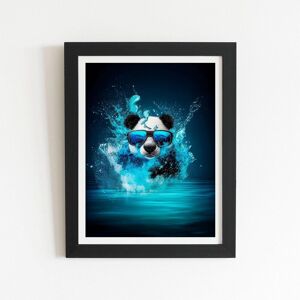 Warren Reed - Designer Panda With Glasses Splashart Water Framed Art Print in Black Size: W8" x H10" Black W8" x H10" Warren Reed - Designer Panda With Glasses Splashart Water Framed Art Print in Black Size: W8" x H10" Black W8" x H10"