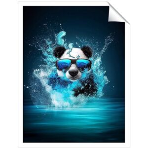Warren Reed - Designer Panda With Glasses Splashart Water Unframed Art Print Size: W12" x H16" Multicolor W12" x H16" Warren Reed - Designer Panda With Glasses Splashart Water Unframed Art Print Size: W12" x H16" Multicolor W12" x H16"