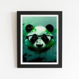 Warren Reed - Designer Panda With Glasses, Green Splashart Framed Art Print in Black Size: W8" x H10" Black W8" x H10" Warren Reed - Designer Panda With Glasses, Green Splashart Framed Art Print in Black Size: W8" x H10" Black W8" x H10"