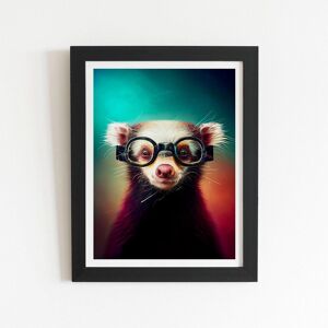 Warren Reed - Designer Ferret With Glasses Splashart Framed Art Print in Black Size: W8" x H10" Black W8" x H10" Warren Reed - Designer Ferret With Glasses Splashart Framed Art Print in Black Size: W8" x H10" Black W8" x H10"