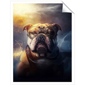 Warren Reed - Designer Bulldog With Glasses Splashart Golden Unframed Art Print Size: W20" x H30" Multicolor W20" x H30" Warren Reed - Designer Bulldog With Glasses Splashart Golden Unframed Art Print Size: W20" x H30" Multicolor W20" x H30"