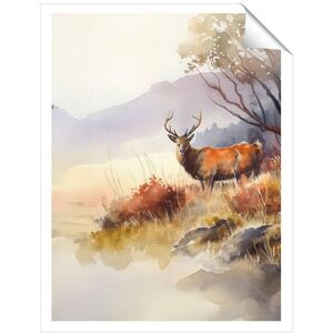 Warren Reed - Designer Stag Deer Water Colour Unframed Art Print Size: W20" x H30" Multicolor W20" x H30" Warren Reed - Designer Stag Deer Water Colour Unframed Art Print Size: W20" x H30" Multicolor W20" x H30"