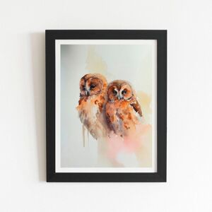 Warren Reed - Designer Loving Tawny Owls Watercolour Framed Art Print in Black Size: W8" x H10" Black W8" x H10" Warren Reed - Designer Loving Tawny Owls Watercolour Framed Art Print in Black Size: W8" x H10" Black W8" x H10"