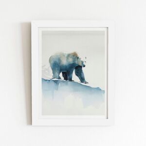 Warren Reed - Designer Polar Bear Watercolour Framed Art Print in White Size: W24" x H36" White W24" x H36" Warren Reed - Designer Polar Bear Watercolour Framed Art Print in White Size: W24" x H36" White W24" x H36"