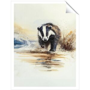 Warren Reed - Designer Wading Badger Watercolour Unframed Art Print Size: W20" x H30" Multicolor W20" x H30" Warren Reed - Designer Wading Badger Watercolour Unframed Art Print Size: W20" x H30" Multicolor W20" x H30"