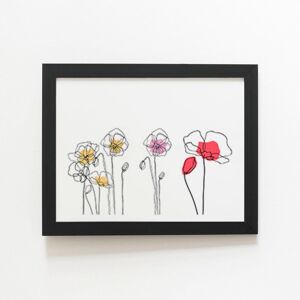 Warren Reed - Designer Linear Art Flowers Framed Art Print in Black Size: W20" x H30" Black W20" x H30" Warren Reed - Designer Linear Art Flowers Framed Art Print in Black Size: W20" x H30" Black W20" x H30"