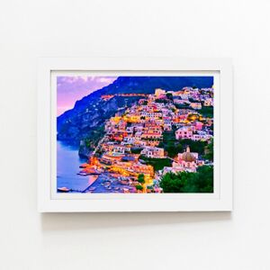 Warren Reed - Designer Postiano At Dusk, Amalfi Coast, Italy Framed Art Print in White Size: W16" x H24" White W16" x H24" Warren Reed - Designer Postiano At Dusk, Amalfi Coast, Italy Framed Art Print in White Size: W16" x H24" White W16" x H24"