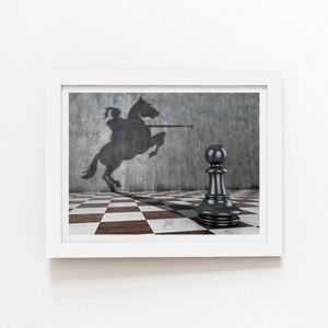 Warren Reed - Designer Hidden Potential - Knight Framed Art Print in White Size: W12" x H16" White W12" x H16" Warren Reed - Designer Hidden Potential - Knight Framed Art Print in White Size: W12" x H16" White W12" x H16"