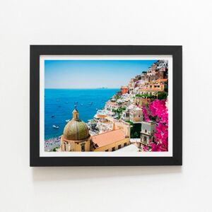 Warren Reed - Designer Positano With Flowers, Italy Framed Art Print in Black Size: W20" x H30" Black W20" x H30" Warren Reed - Designer Positano With Flowers, Italy Framed Art Print in Black Size: W20" x H30" Black W20" x H30"