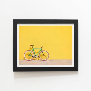 Warren Reed - Designer Bike Against Yellow Framed Art Print in Black Size: W12" x H16" Black W12" x H16" Warren Reed - Designer Bike Against Yellow Framed Art Print in Black Size: W12" x H16" Black W12" x H16"