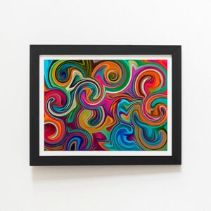 Warren Reed - Designer Colourful Wave Pattern Framed Art Print in Black Size: W16" x H24" Black W16" x H24" Warren Reed - Designer Colourful Wave Pattern Framed Art Print in Black Size: W16" x H24" Black W16" x H24"